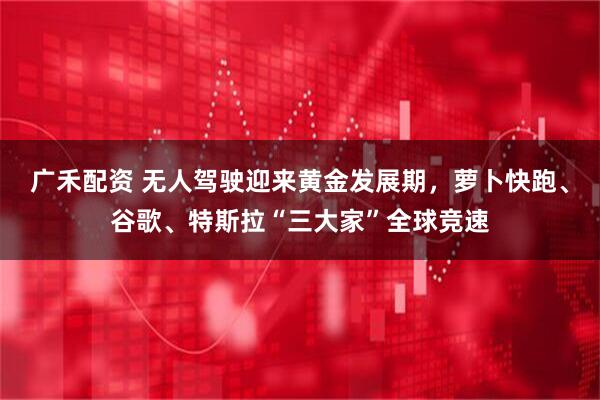 广禾配资 无人驾驶迎来黄金发展期，萝卜快跑、谷歌、特斯拉“三大家”全球竞速